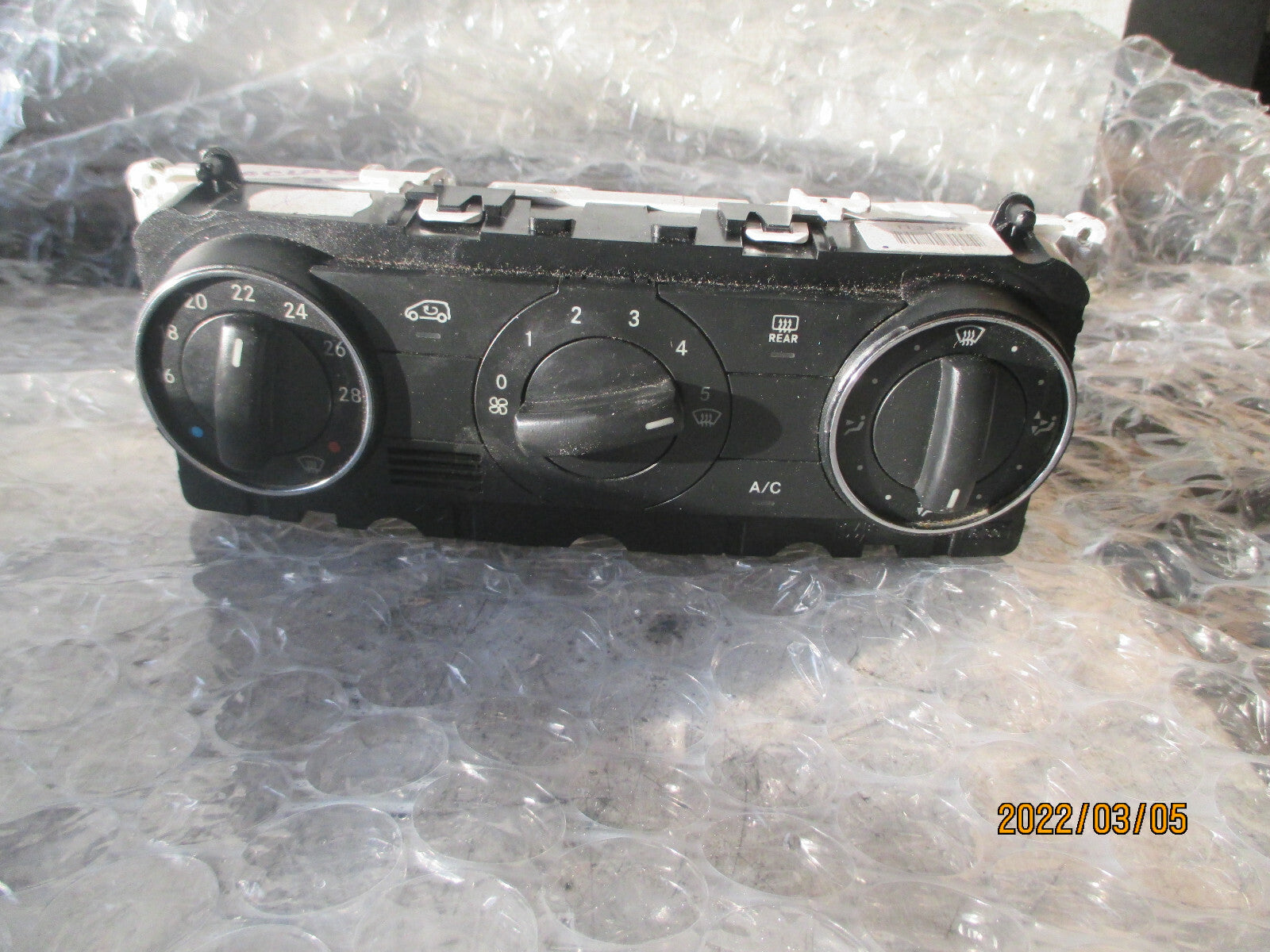 MERCEDES BENZ A CLASS 2007 HEATER AC CLIMATE CONTROL SWITCH PANEL A1698301585