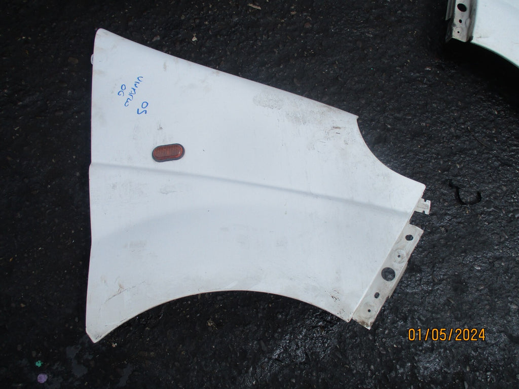 VAUXHALL VIVARO MK1 2006 OS DRIVER SIDE WING PANEL WHITE
