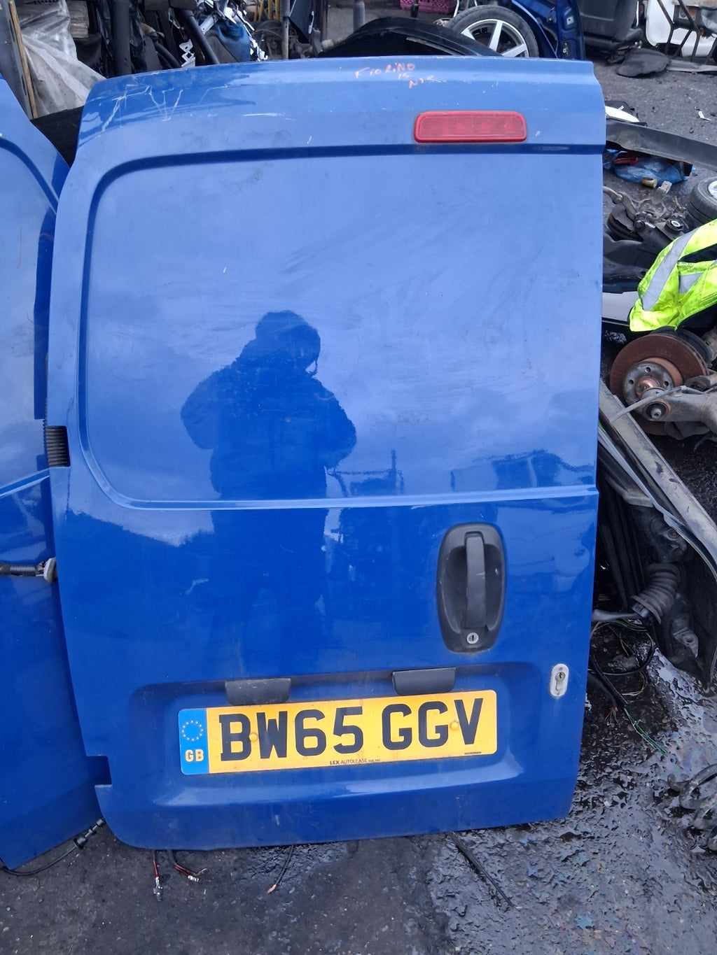 2016 FIAT FIORINO NSR PASSENGER SIDE REAR BACK DOOR WITHOUT HINGES BLUE