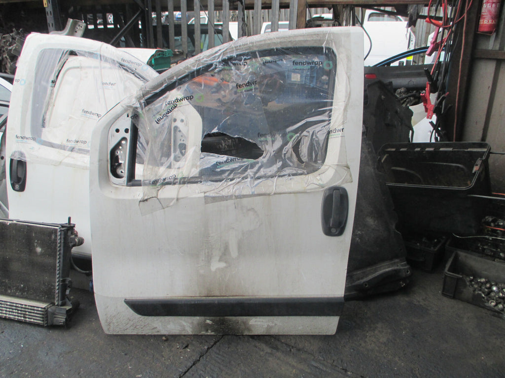 2015 PEUGEOT BIPPER NSF PASSENGER SIDE FRONT DOOR BARE WHITE