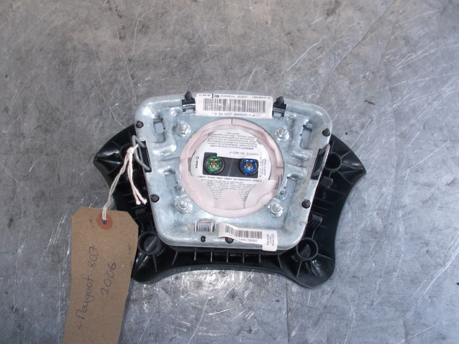 PEUGEOT 807 2006 OS/ DRIVER SIDE STEERING WHEEL AIRBAG 14001062YR