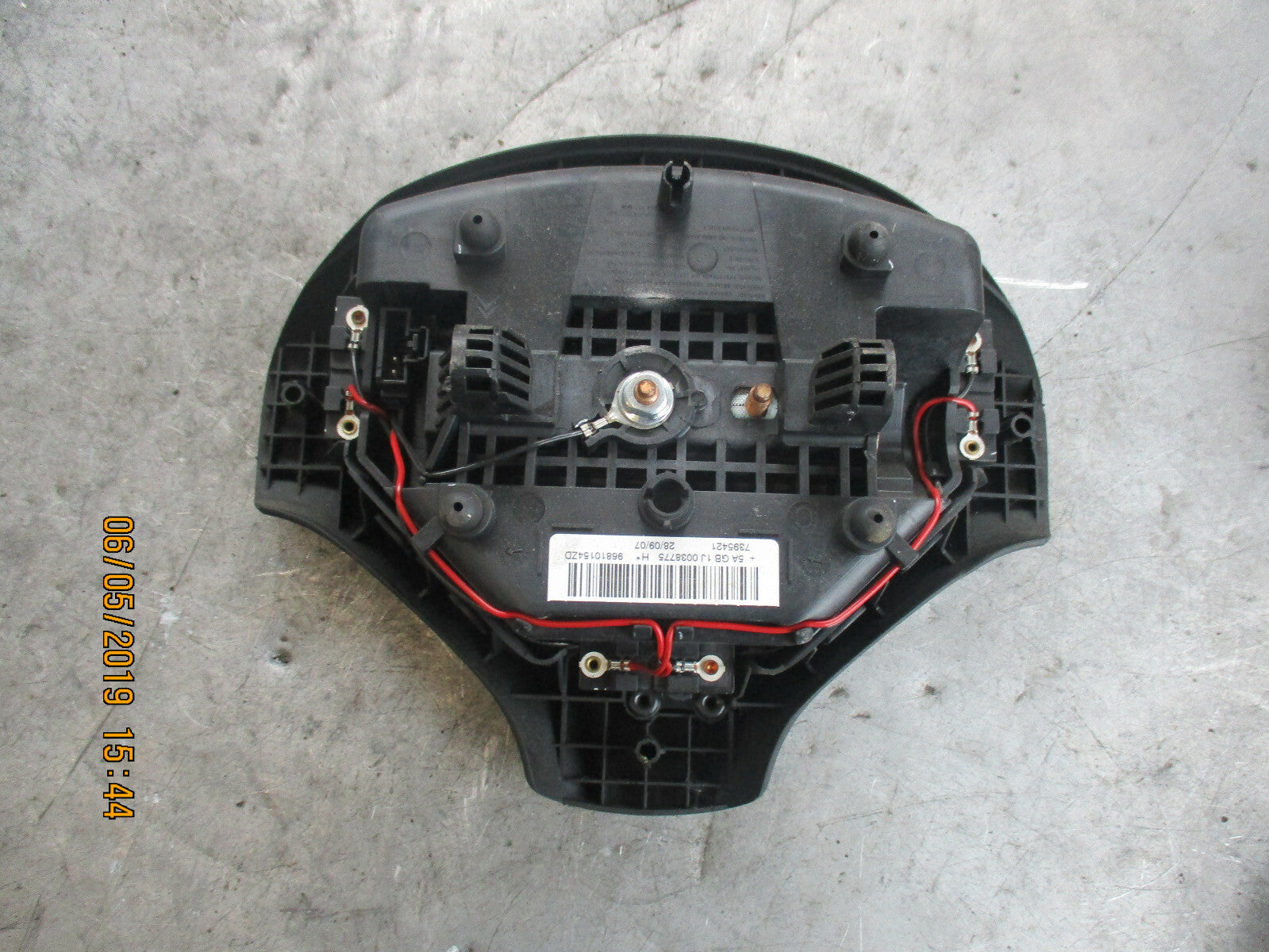 PEUGEOT 308 2007 DRIVER SIDE STEERING WHEEL AIRBAG 96810154ZD