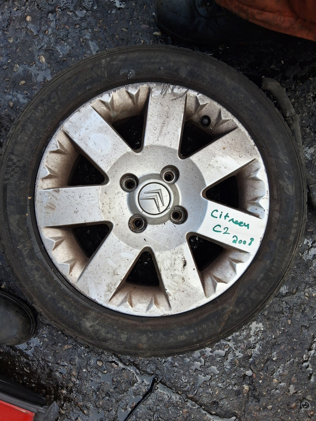 2008 CITROEN C2 15 INCH ALLOY WHEEL WITH TYRE 185/55R15