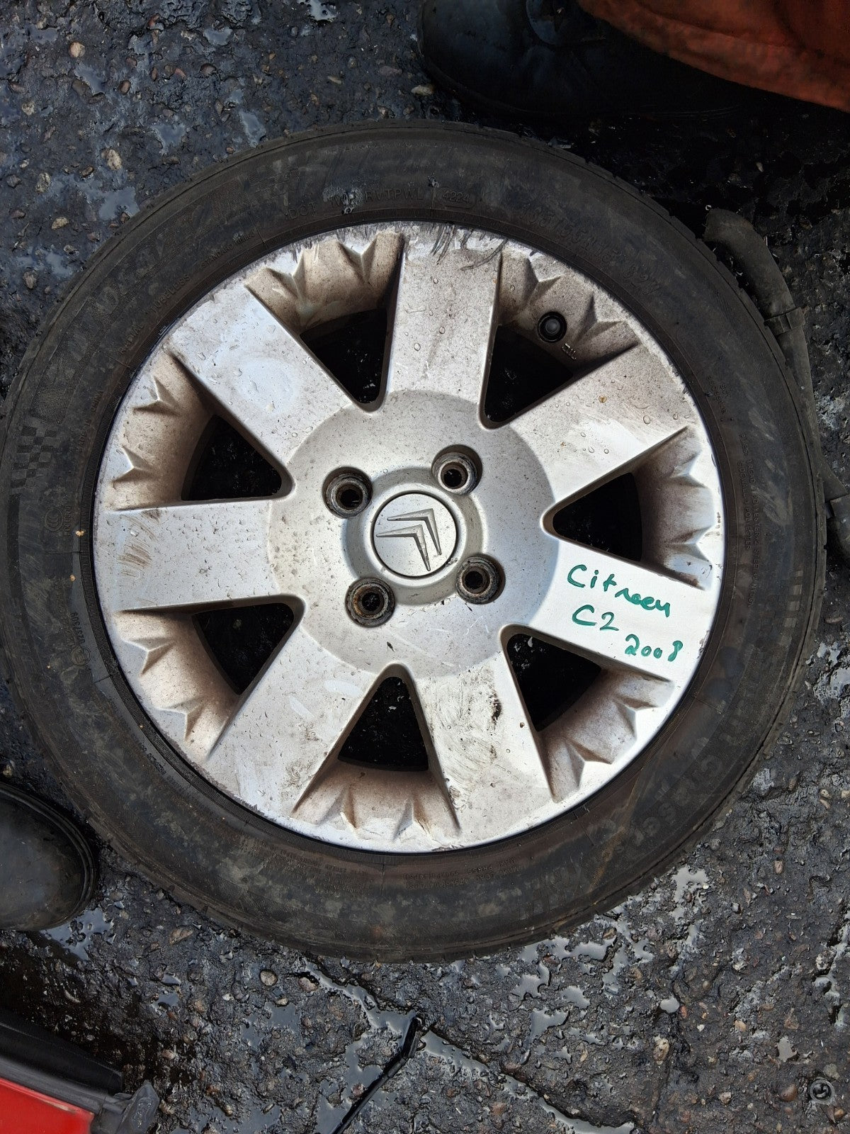 2008 CITROEN C2 15 INCH ALLOY WHEEL WITH TYRE 185/55R15