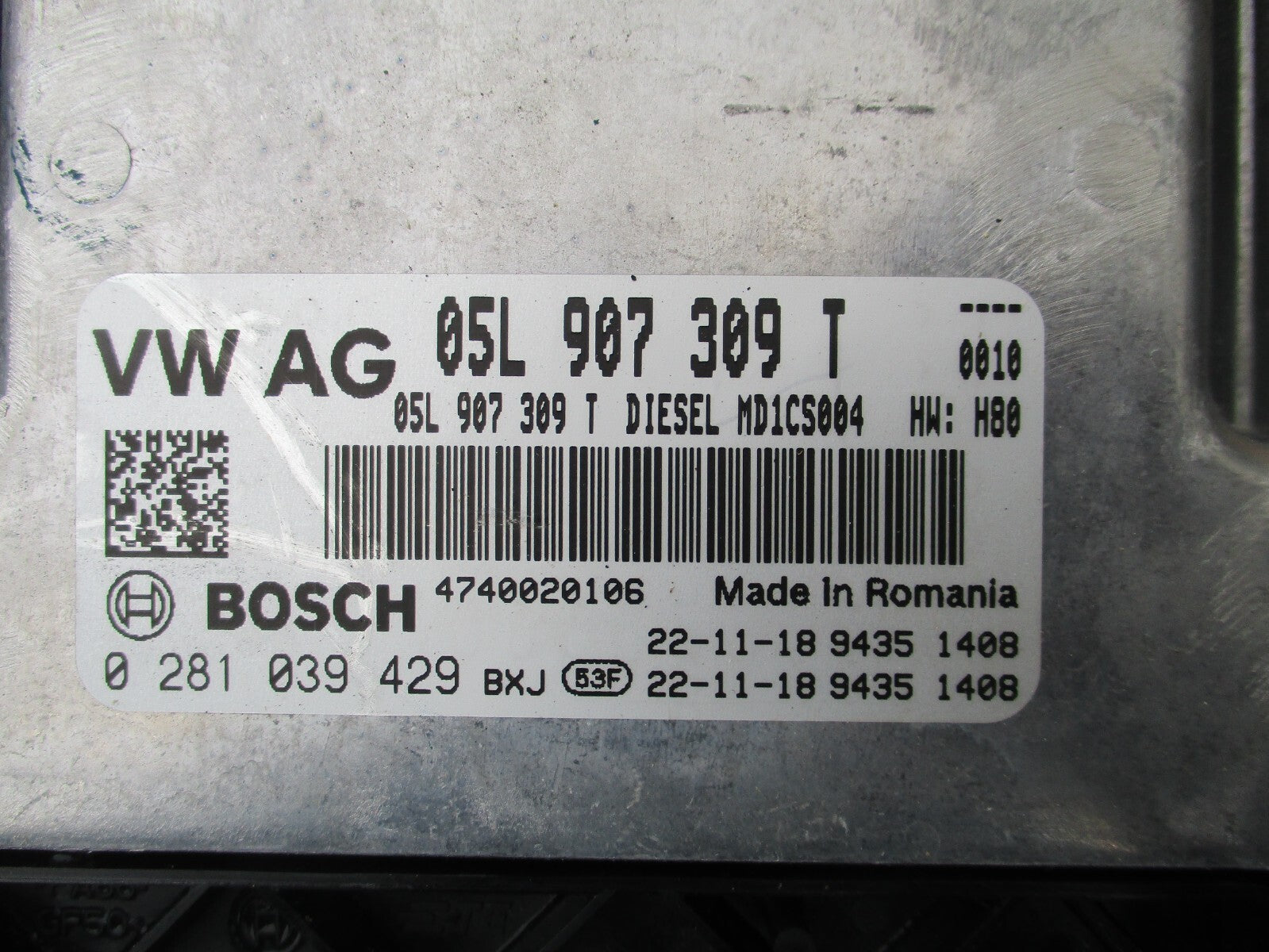 VW VOLKSWAGEN TIGUAN MK2 2023 2.0 TDI ECU ENGINE CONTROL MODULE 05L907309T