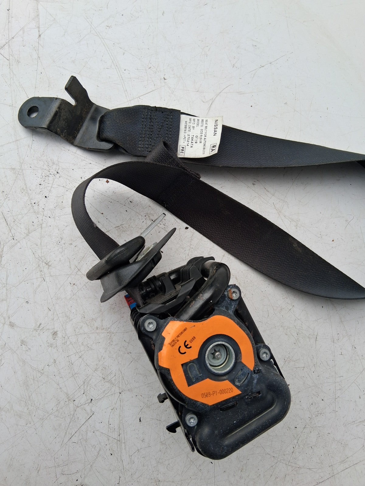 NISSAN QASHQAI MK2 2014 OSF OFF DRIVER RIGHT FRONT SEAT BELT 0589P1000220