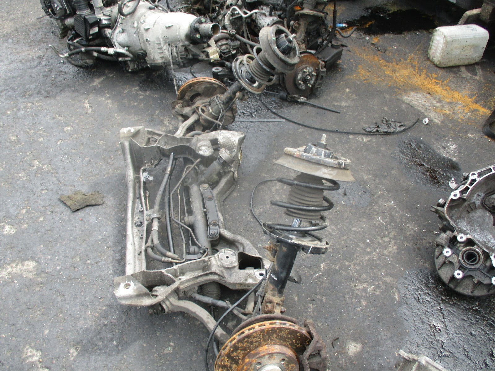 MERCEDES C CLASS W203 C200 PETROL COMPLETE FRONT CRADLE LEGS HUBS STEERING RACK