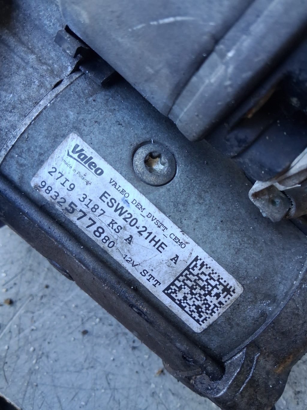 2019 CITROEN C4 CACTUS 1.5 DIESEL STARTER MOTOR 9832577880