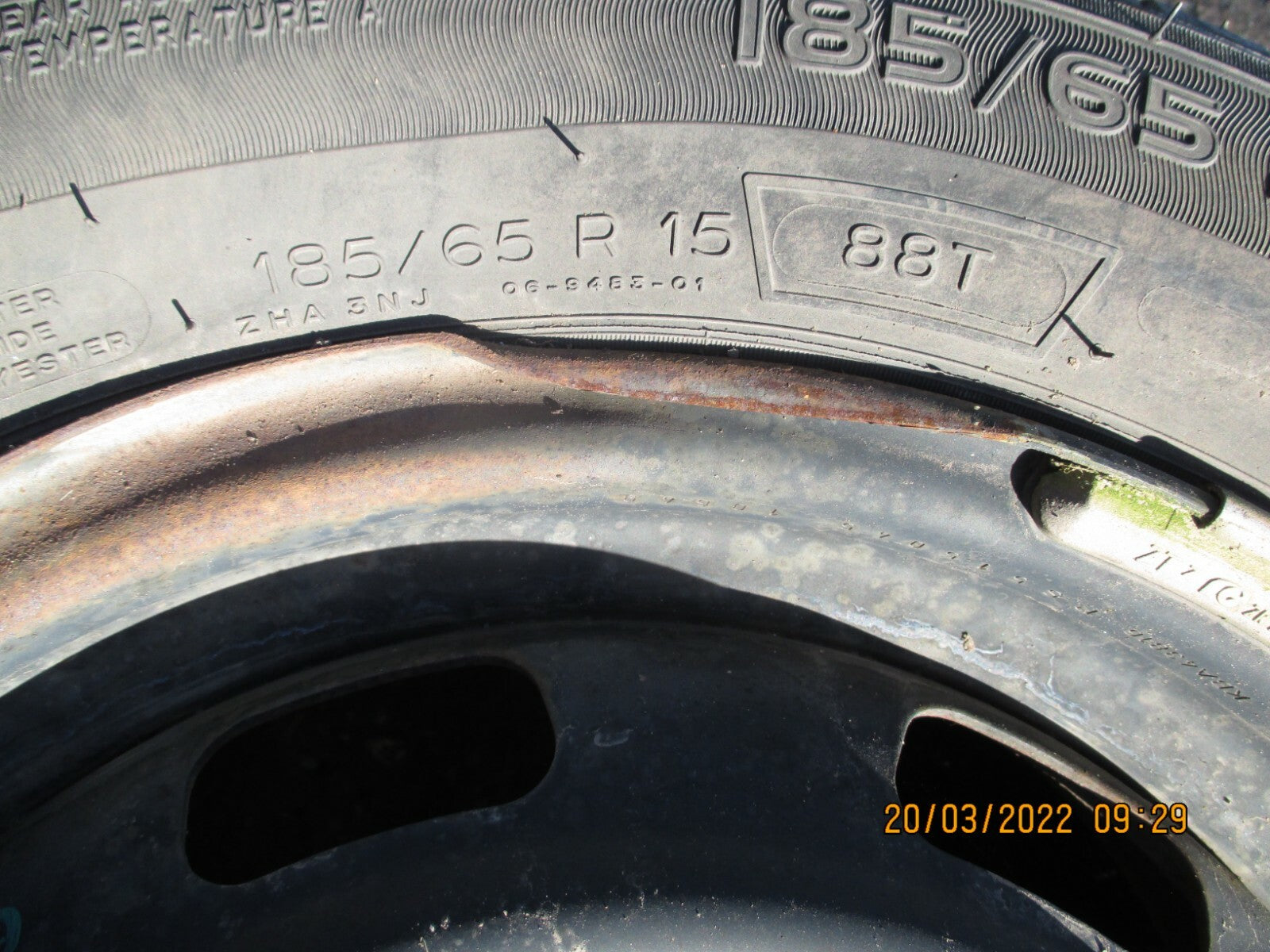 PEUGEOT 208 2011 STEEL WHEEL WITH TYRE 185/65R15