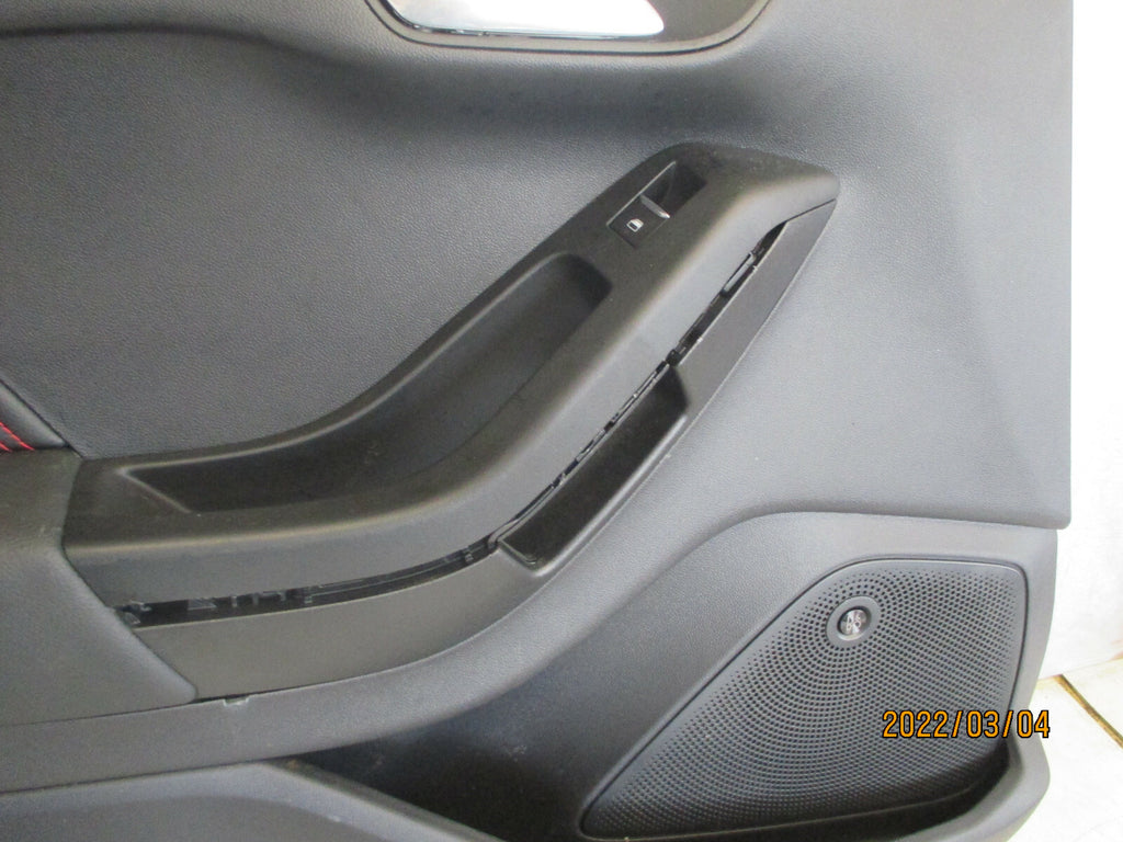2021 FORD FIESTA MK8 5 DOOR NSF PASSENGER SIDE FRONT DOOR CARD PANEL RED STITCH