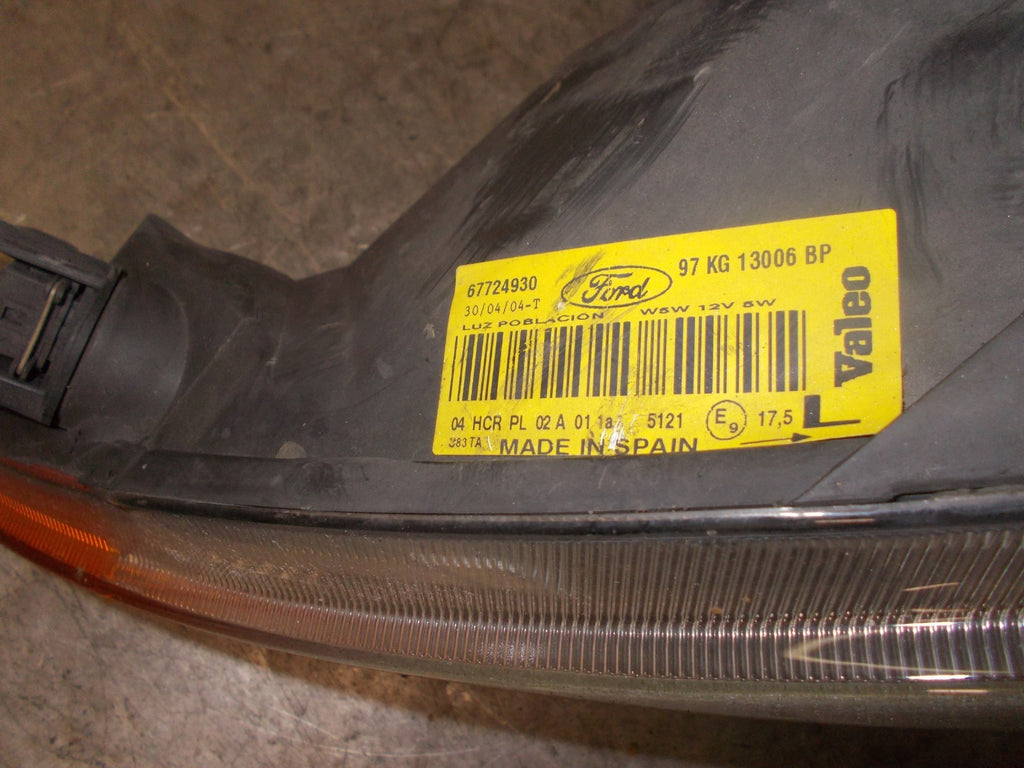 FORD KA 2004 MK1 NS PASSENGER SIDE HEADLIGHT HEADLAMP 97KG13006BP