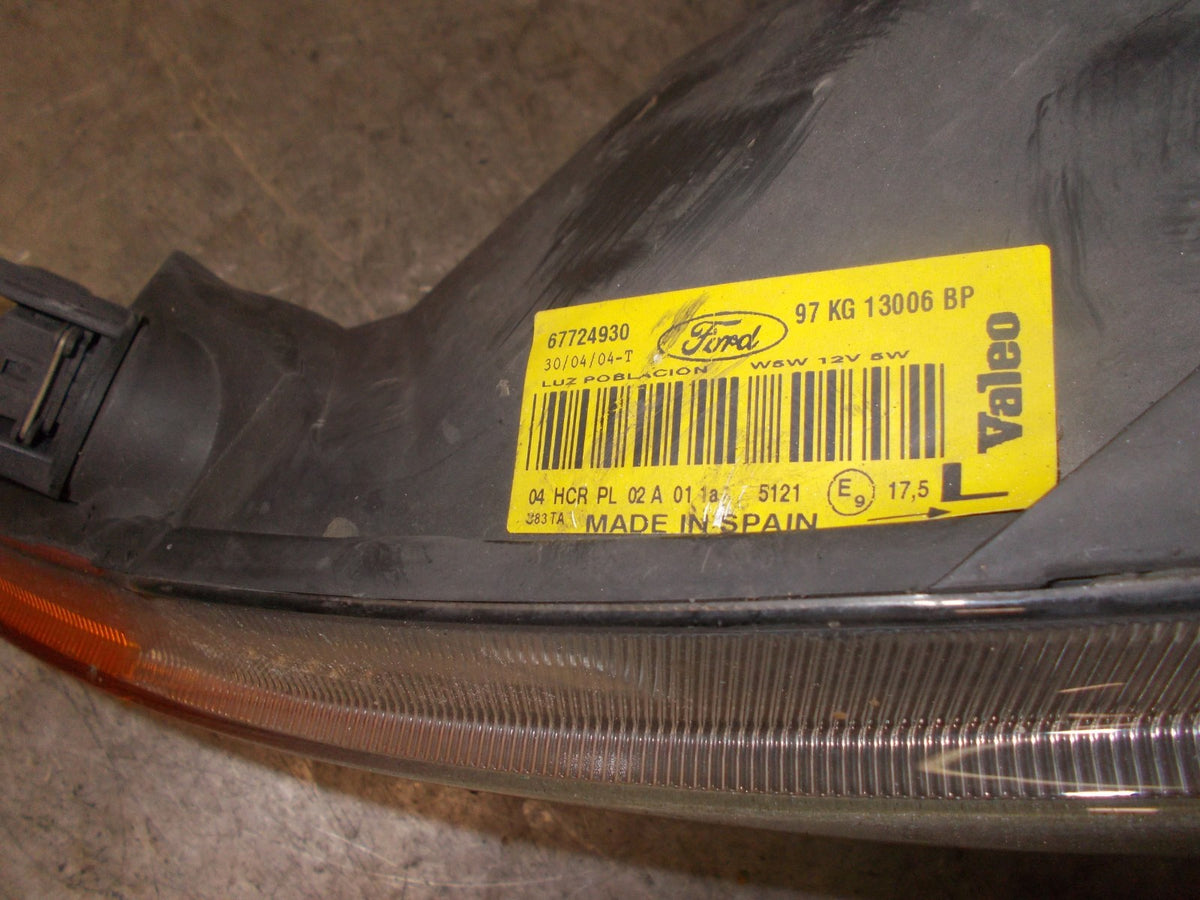 FORD KA 2004 MK1 NS PASSENGER SIDE HEADLIGHT HEADLAMP 97KG13006BP
