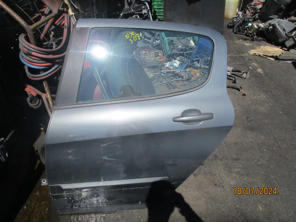 2009 PEUGEOT 308 MK1 NSR PASSENGER SIDE REAR DOOR COMPLETE SHARK GREY KTP