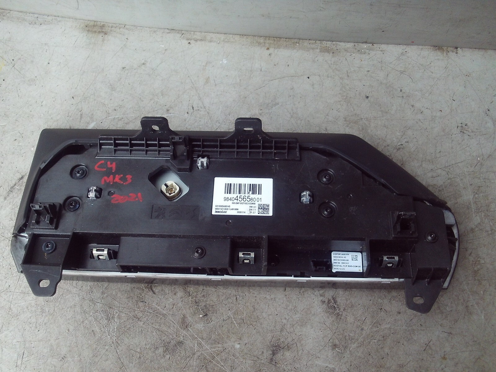 2021 CITROEN C4 MK3 MULTIFUNCTION MEDIA NAVIGATION DISPLAY UNIT 984045658001