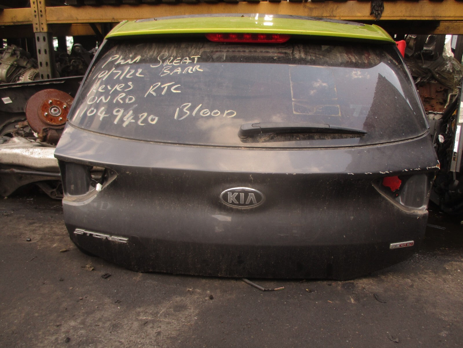 2018 KIA STONIC REAR BARE BOOTLID TAILGATE PERENNIAL GREY