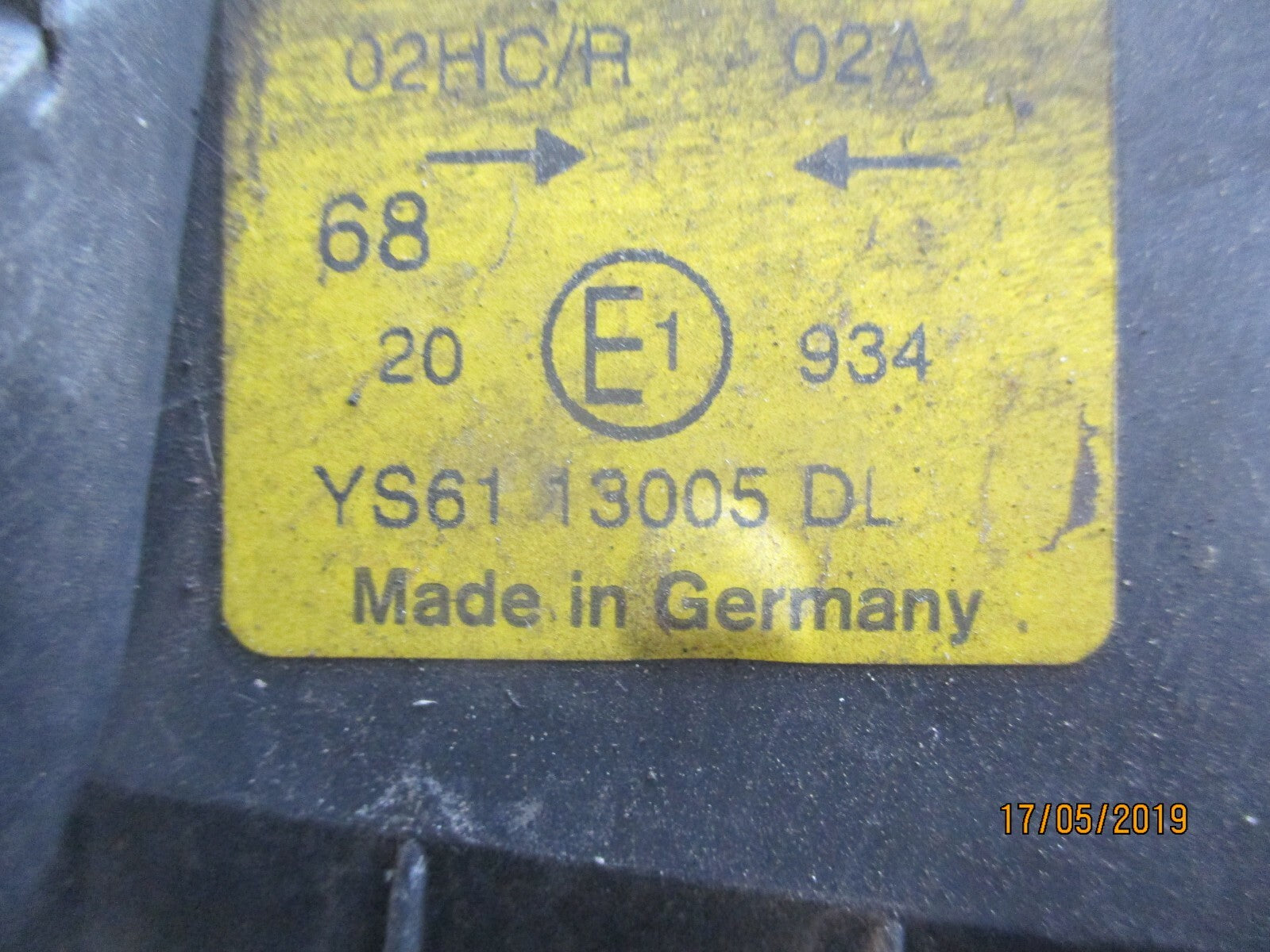 FORD FIESTA COURIER OS DRIVER SIDE HEADLIGHT YS6113005DL