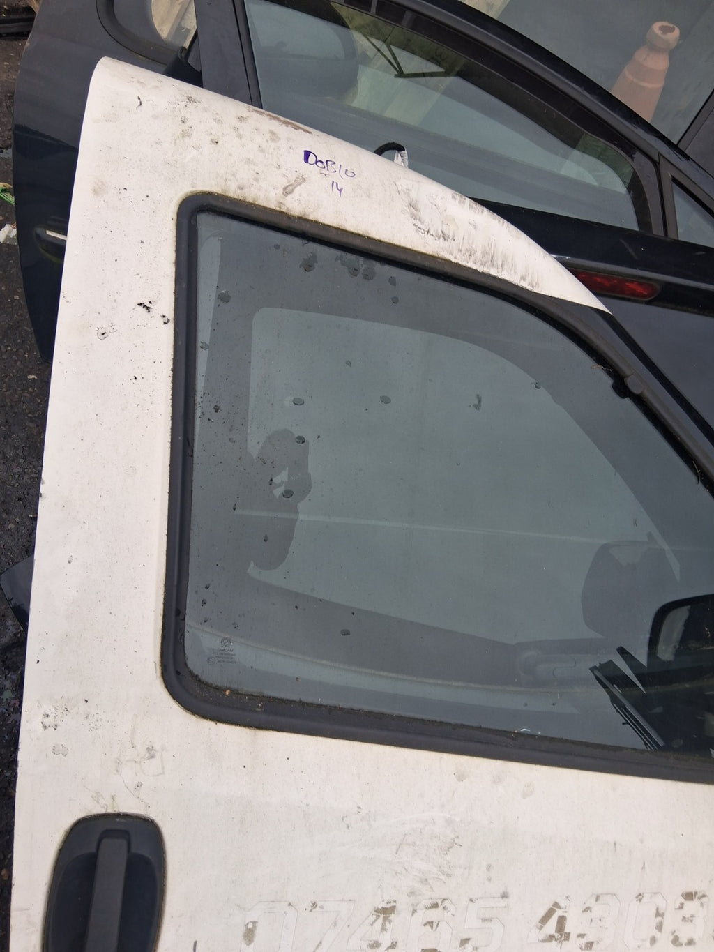 2013 FIAT DOBLO MK2 OSF DRIVER SIDE FRONT RIGHT COMPLETE DOOR WITH WING MIRROR