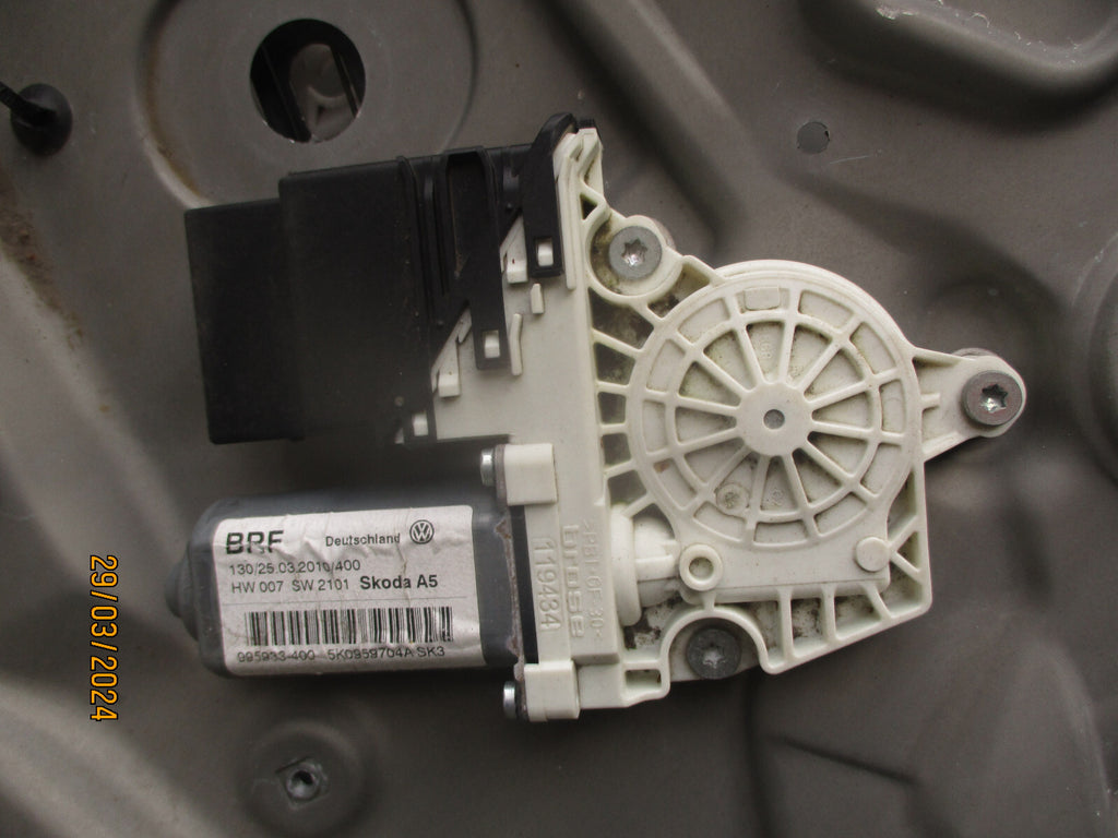 2010 SKODA OCTAVIA NSR WINDOW REGULATOR MOTOR 5K0959704A 1Z0839656F