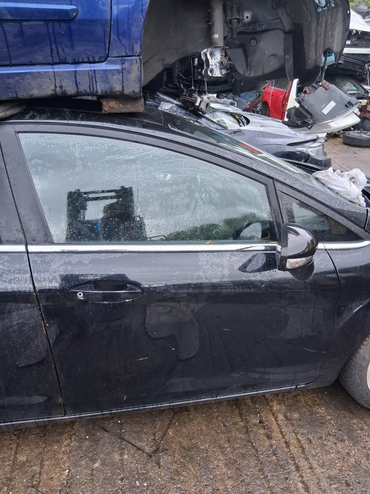 2014 FORD FIESTA MK7 OSF DRIVER SIDE FRONT RIGHT BARE DOOR PANTHER BLACK DC