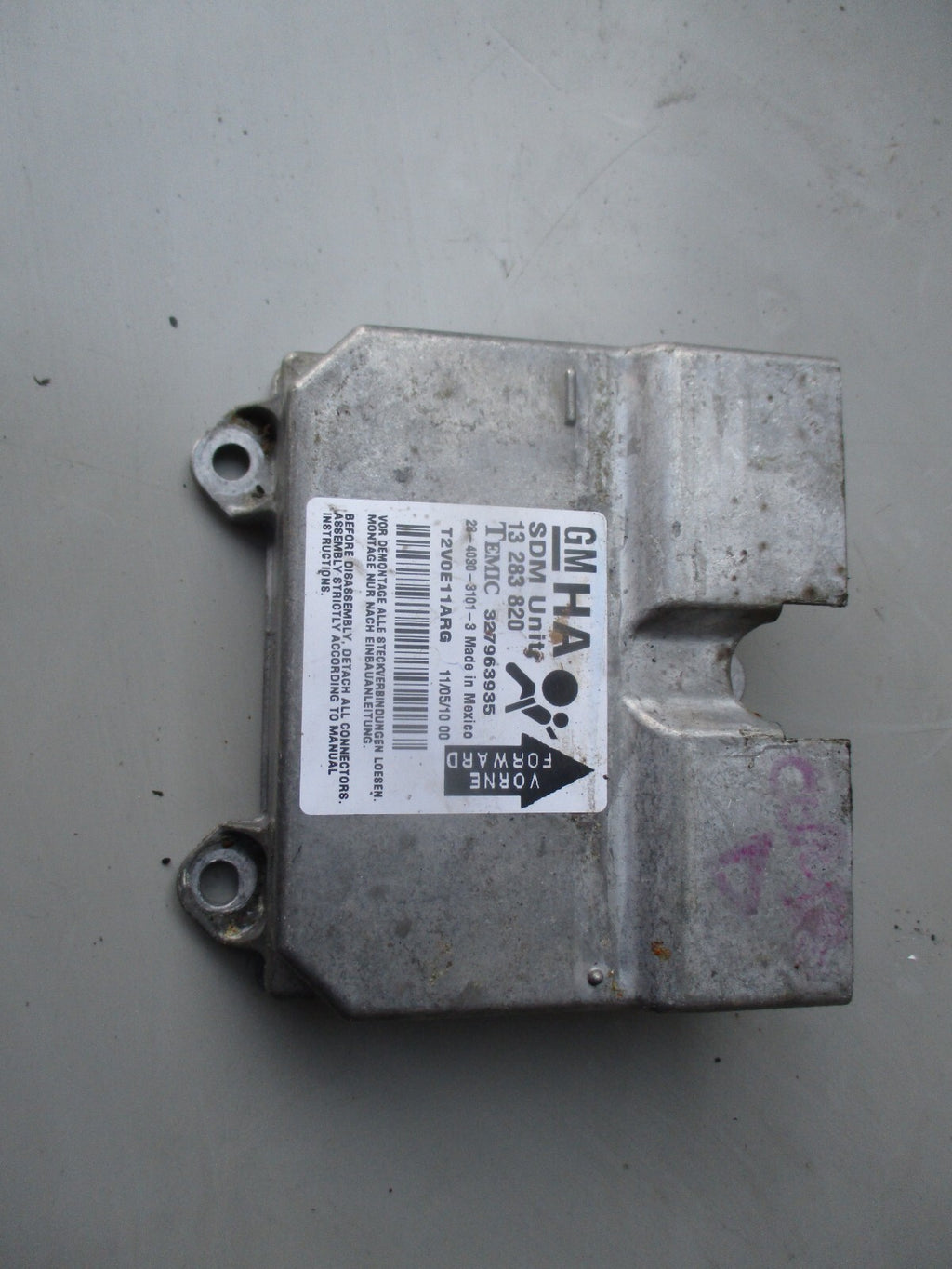 VAUXHALL CORSA D 2010 1.4 PETROL AIRBAG CONTROL MODULE 13283820