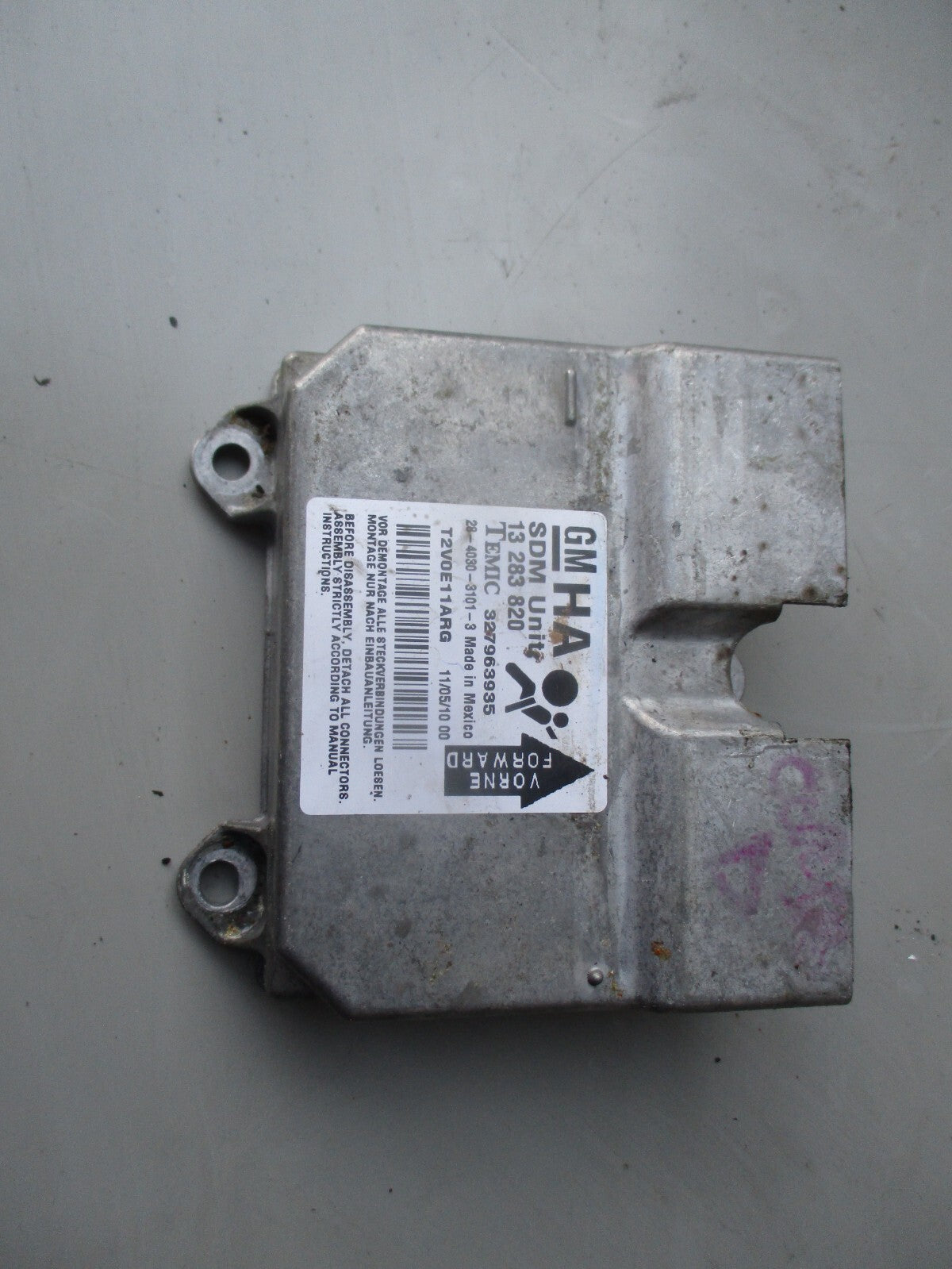 VAUXHALL CORSA D 2010 1.4 PETROL AIRBAG CONTROL MODULE 13283820