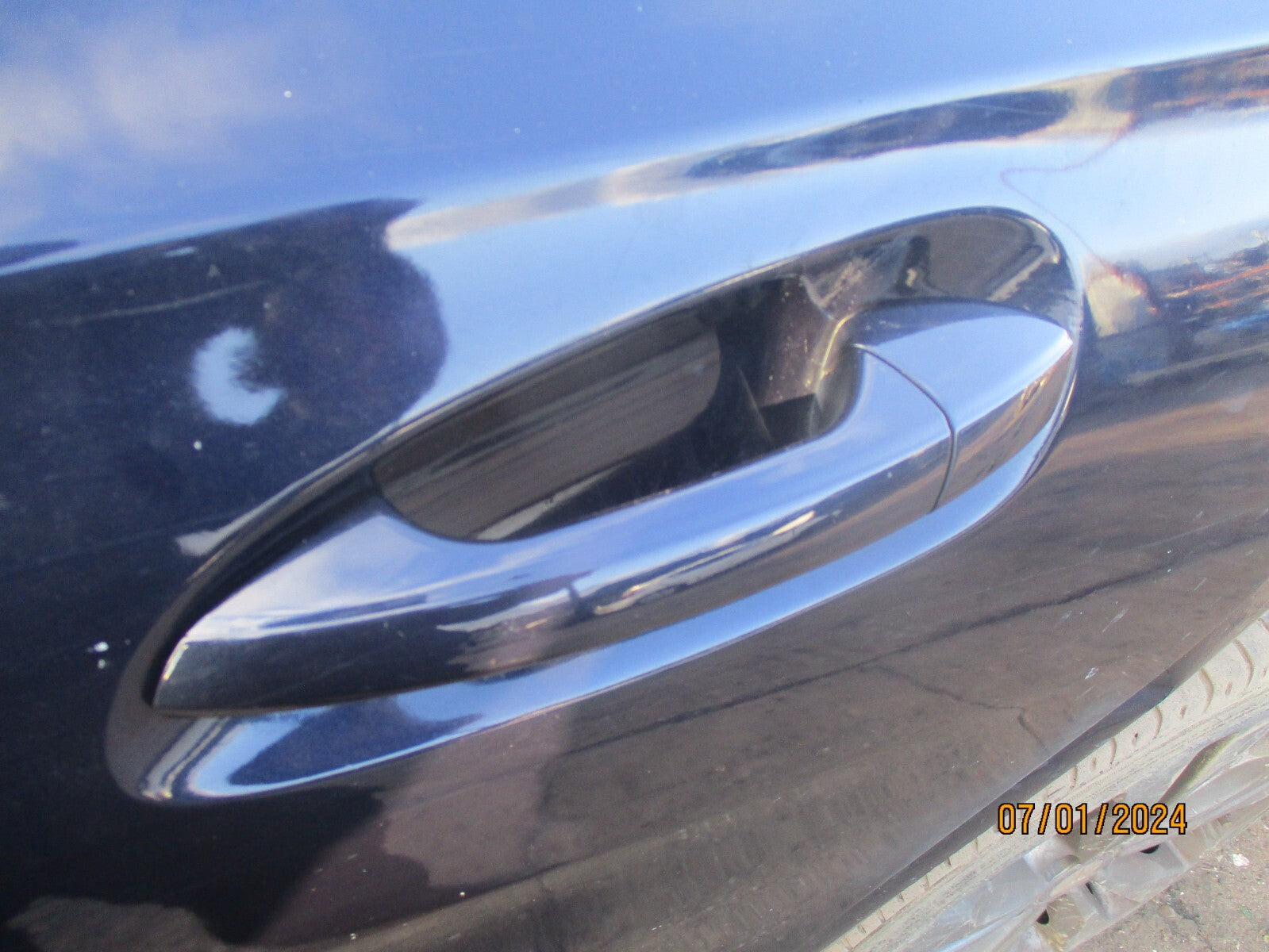MERCEDES BENZ CLA 2016 C117 NSR PASSENGER REAR EXTERIOR DOOR HANDLE LUNAR BLUE