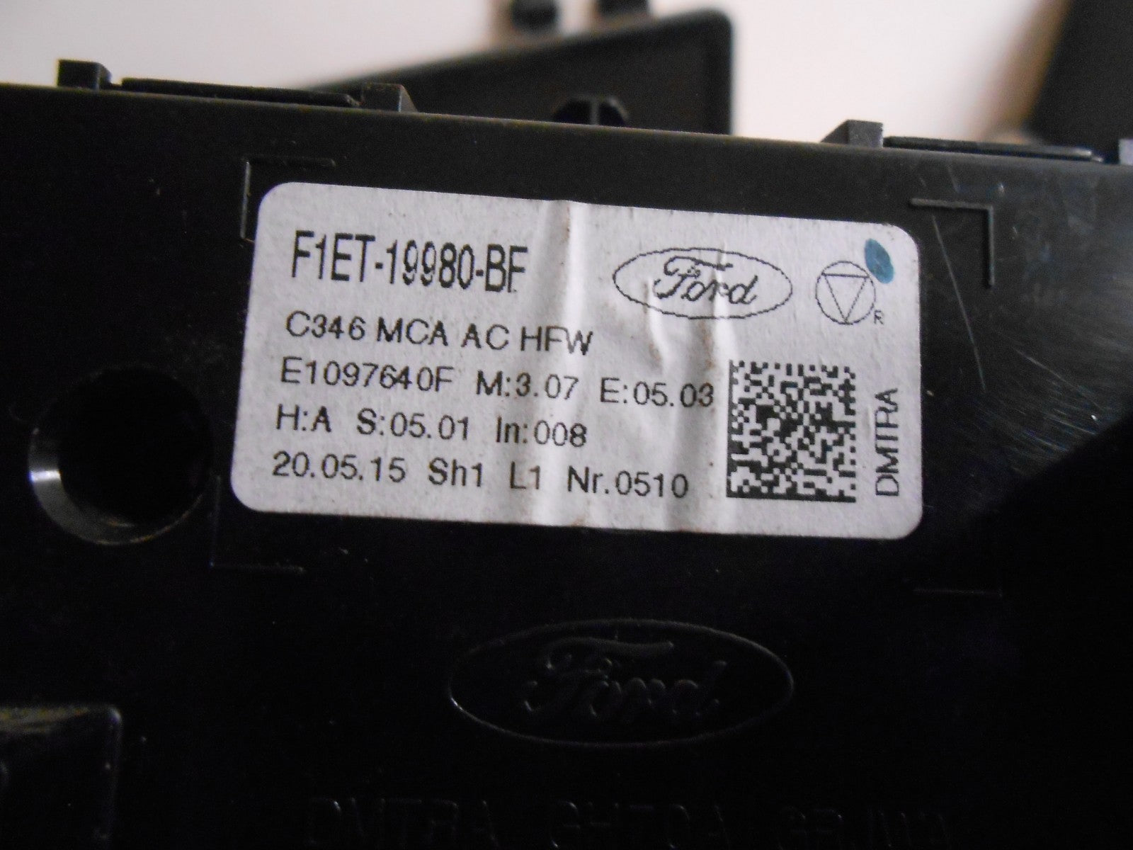 FORD FOCUS MK3 2015 HEATER AC AIR CON CLIMATE CONTROL PANEL F1ET19980BF