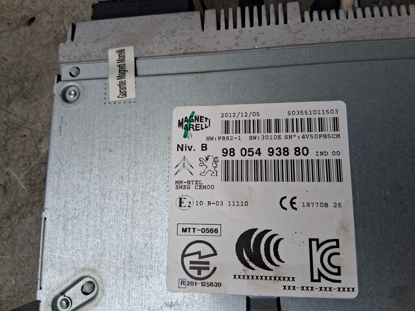 2012 PEUGEOT 208 MULTIMEDIA RADIO CD PLAYER HEAD UNIT 9805493880