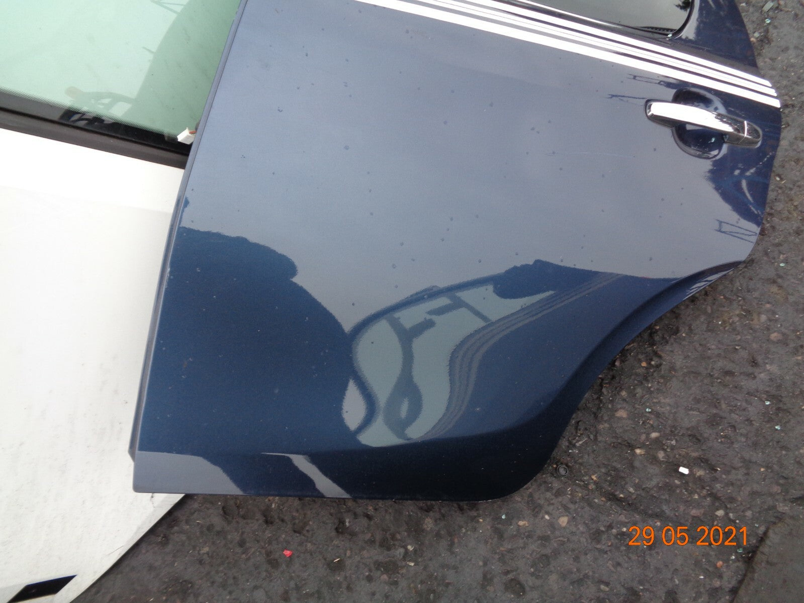 PEUGEOT 108 2018 NSR PASSENGER SIDE REAR DOOR BLUE WHITE STRIP GLASS WINDOW