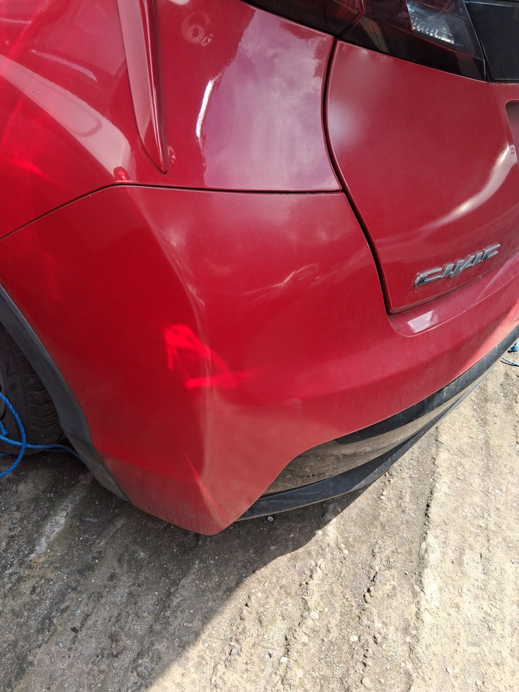 2016 HONDA CIVIC MK9 FACELIFT HATCHBACK COMPLETE REAR BUMPER MILANO RED R81