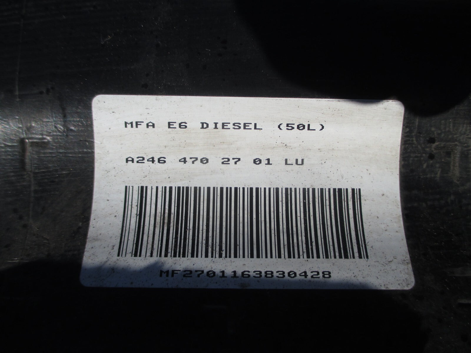 MERCEDES A CLASS W176 2016 DIESEL FUEL TANK A2464702701LU