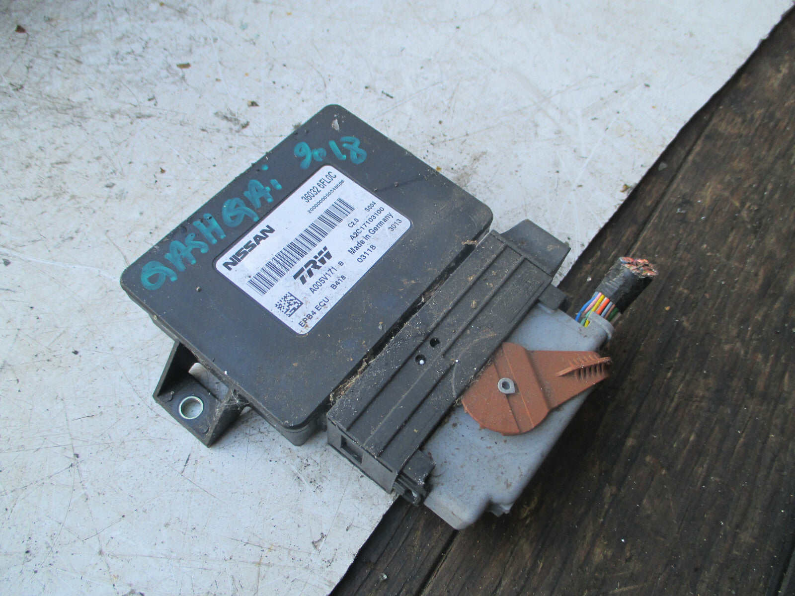 NISSAN QASHQAI J11 MK2 2018 ELECTRONIC HANDBRAKE CONTROL MODULE UNIT 360326FL0C