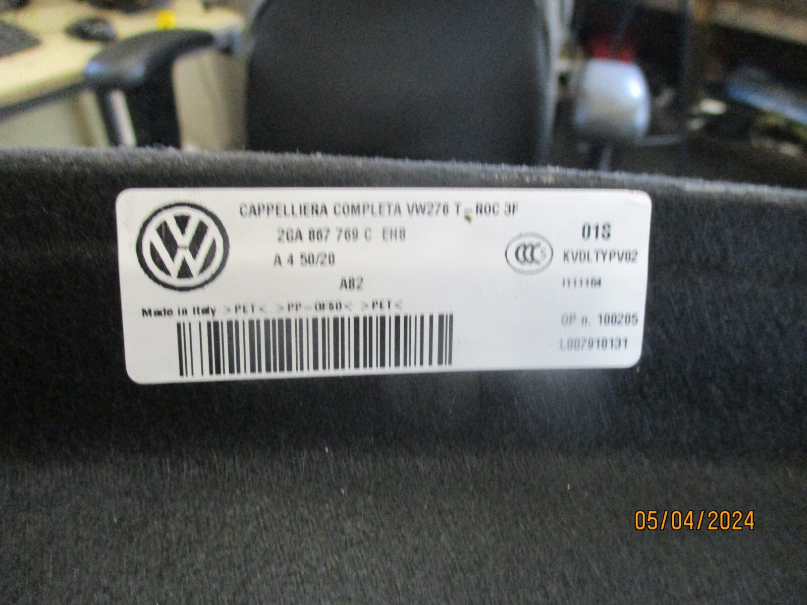 VW VOLKSWAGEN T ROC 2021 REAR LUGGAGE LOAD COVER PARCEL SHELF 2GA867769C