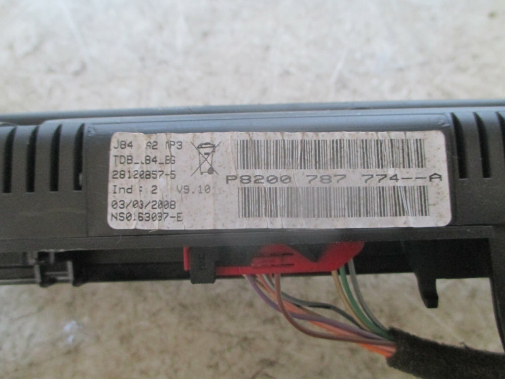 RENAULT SCENIC 2008 MK2 AUTO SPEEDOMETER INSTRUMENT CLUSTER 8200787774