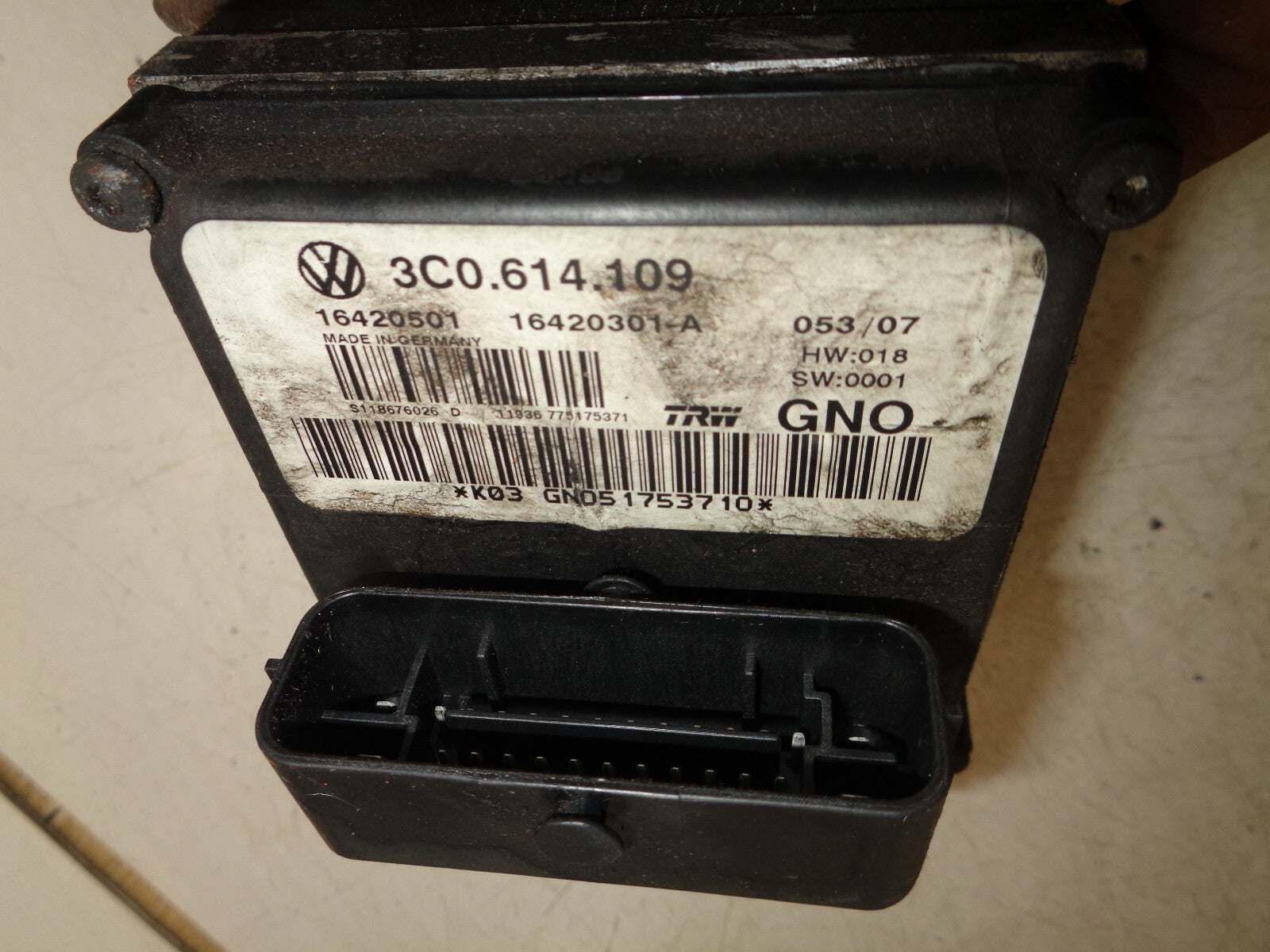 VW VOLKSWAGEN PASSAT B6 2007 ABS PUMP & MODULE 3C0614109