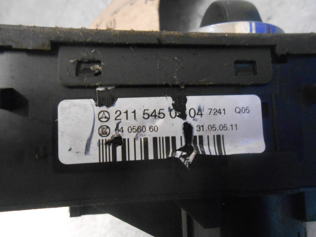 MERCEDES E CLASS W211 2005 HEADLIGHT CONTROL SWITCH UNIT 2115450104