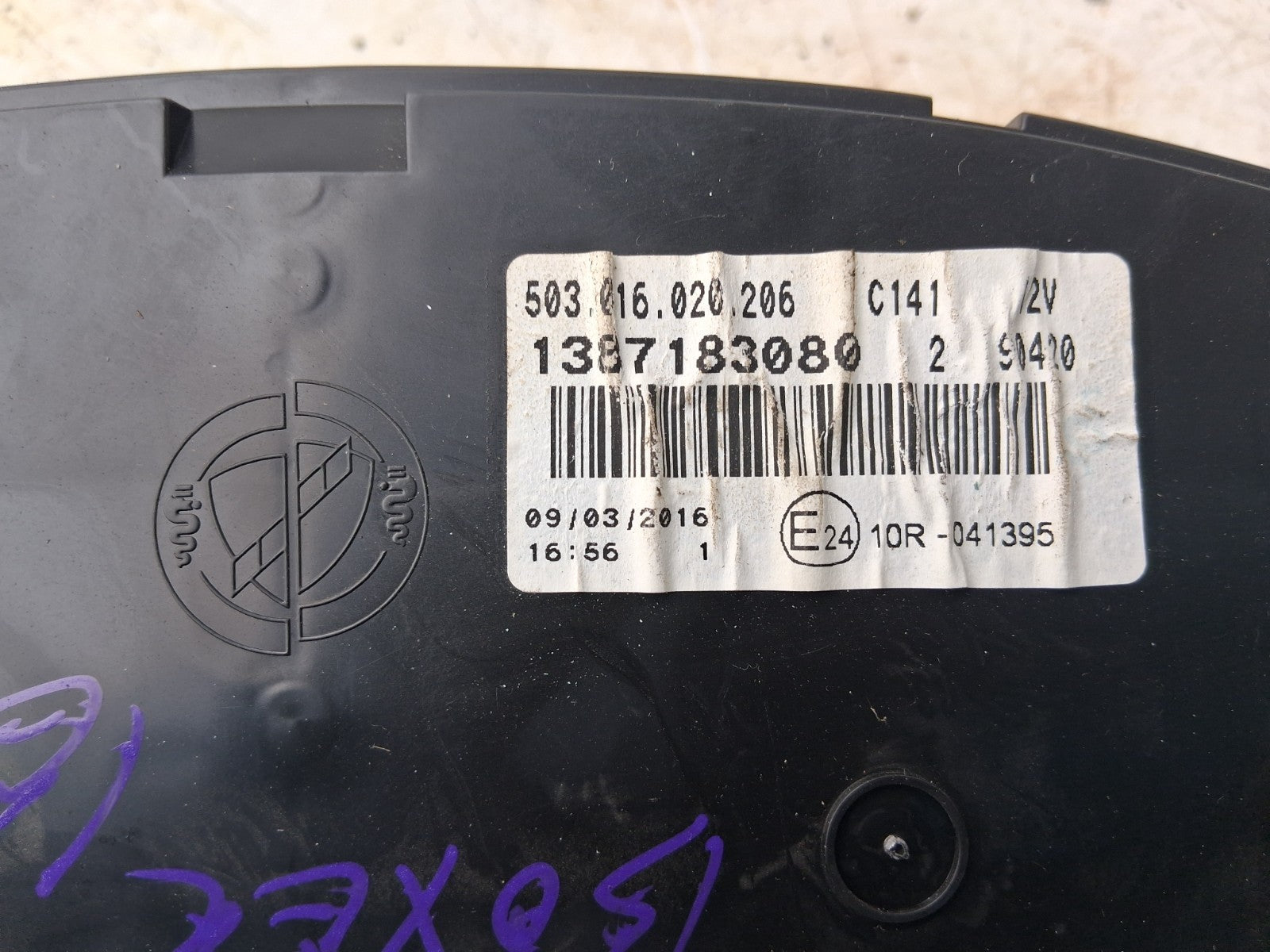 2016 PEUGEOT BOXER MK3 SPEEDO SPEEDOMETER INSTRUMENT CLUSTER 1387183080