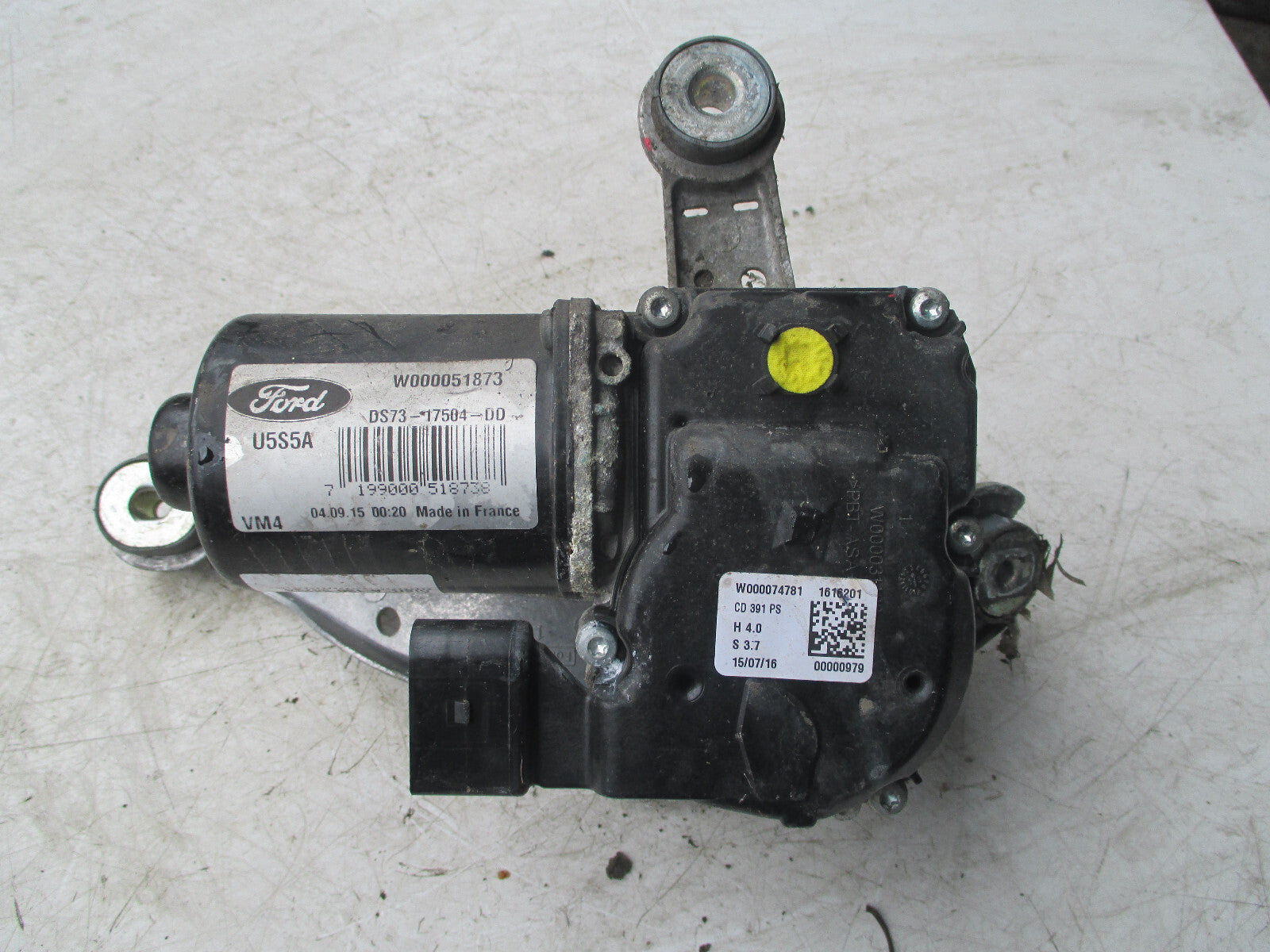 FORD MONDEO MK5 2016 NS PASSENGER SIDE FRONT WIPER MOTOR DS7317504DD
