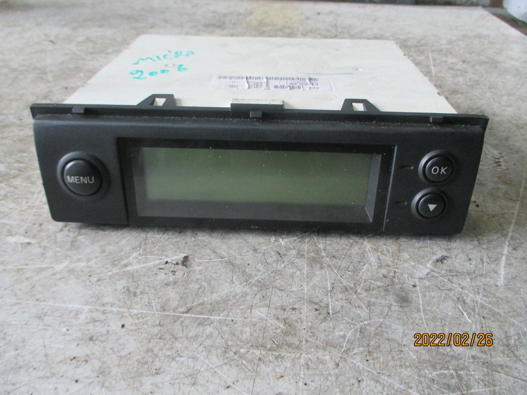 NISSAN MICRA 2006 MK3 DIGITAL CLOCK MULTIFUNCTION DISPLAY AX609