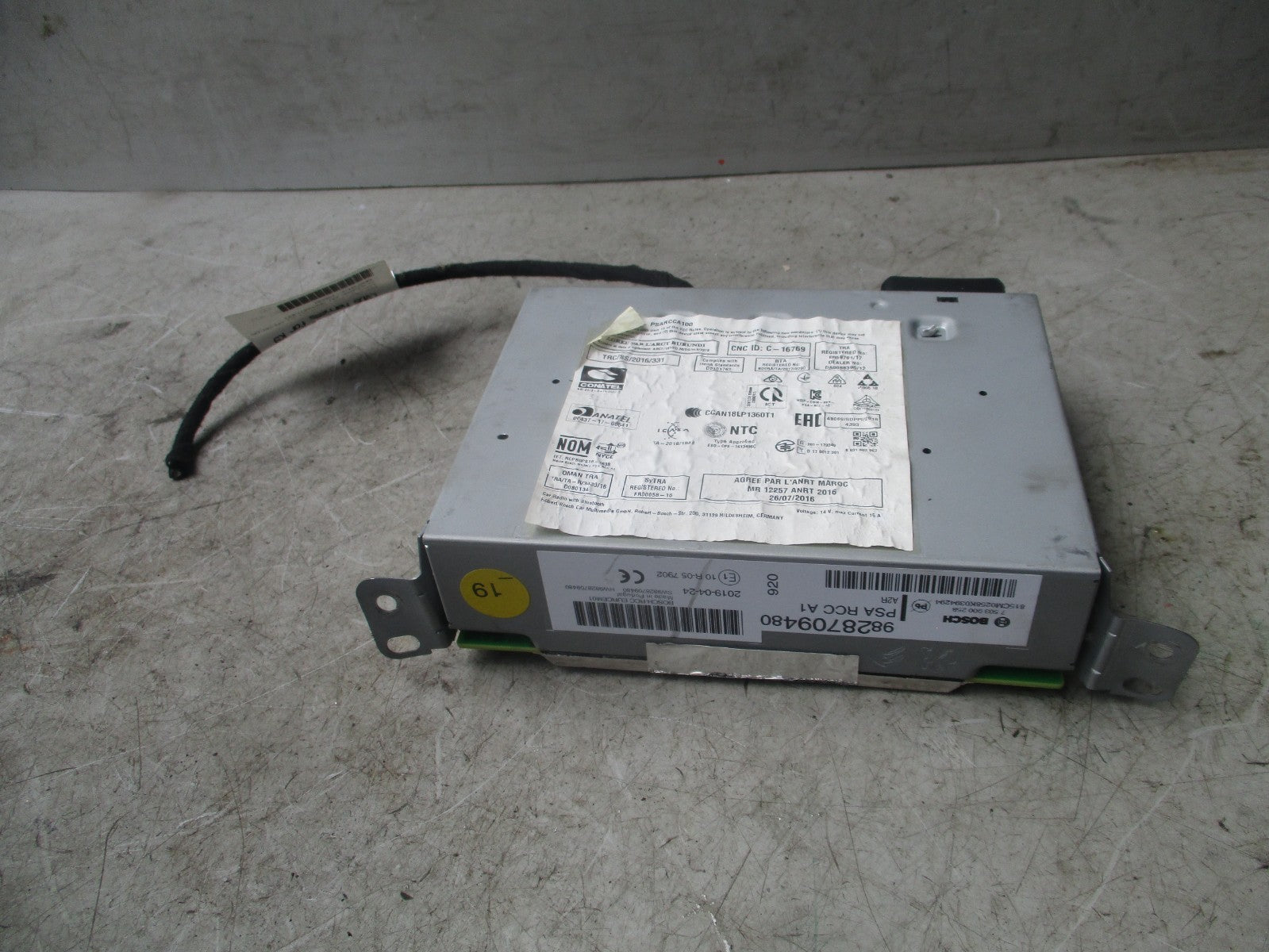 2019 PEUGEOT PARTNER RADIO STEREO CD PLAYER HEAD UNIT 9828709480