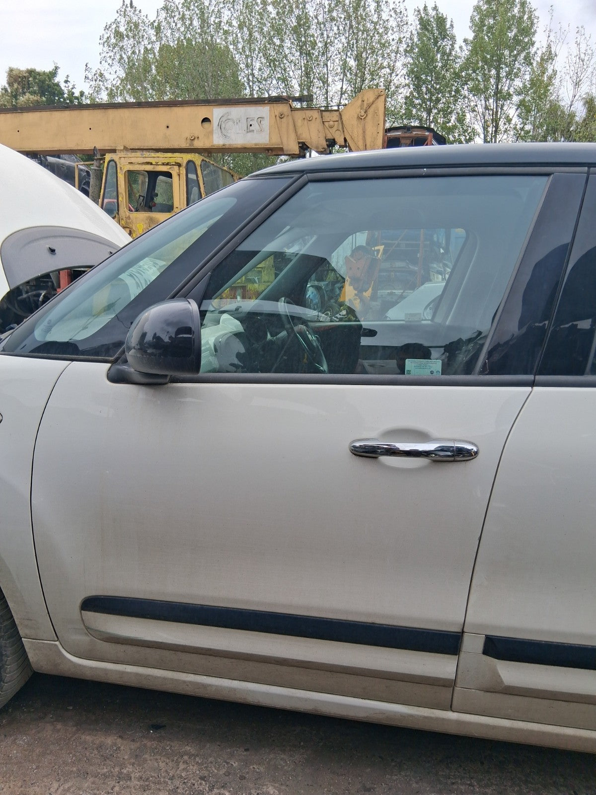 2019 FIAT 500L URBAN NS PASSENGER SIDE FRONT BARE DOOR WHITE BIANCO GELATO 934/A