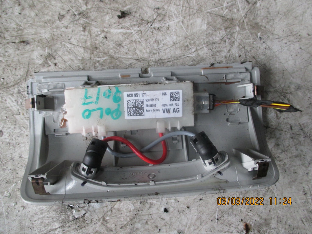 VW VOLKSWAGEN POLO 2017 INTERIOR ROOF ALARM SENSOR UNIT MODULE 6C0951171