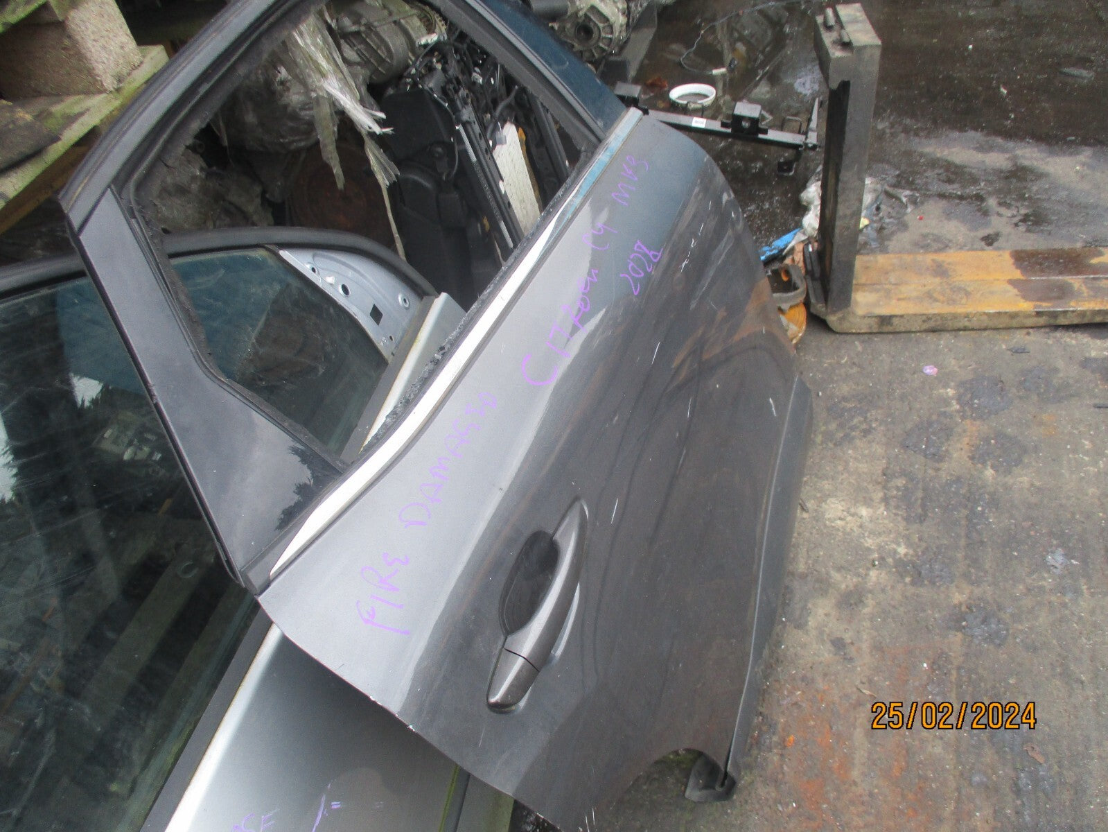 CITROEN C4 MK3 2022 OSR DRIVER SIDE REAR DOOR GREY DAMAGED