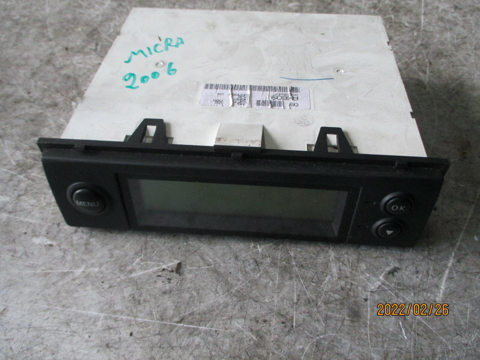 NISSAN MICRA 2006 MK3 DIGITAL CLOCK MULTIFUNCTION DISPLAY AX609
