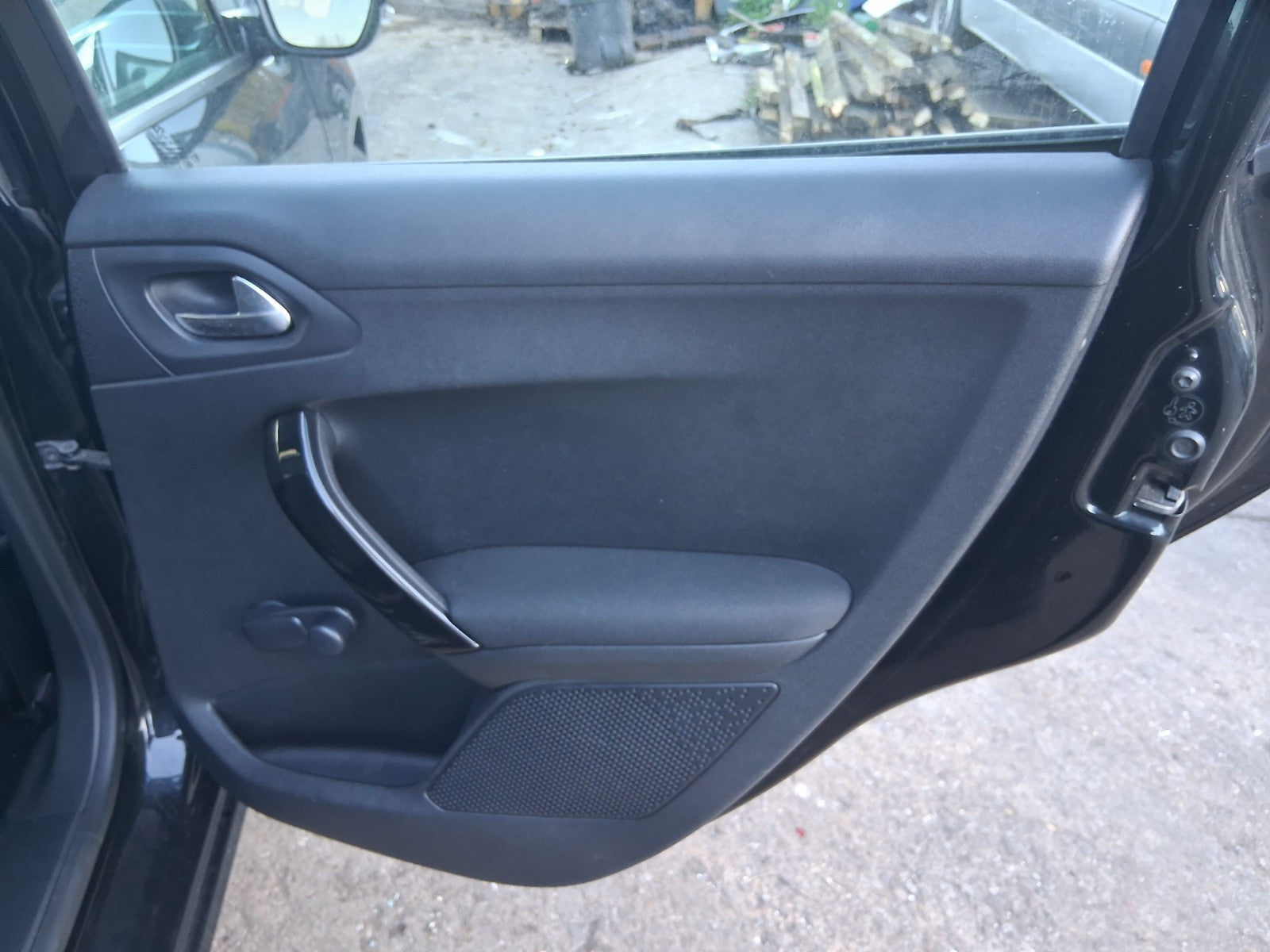 2014 PEUGEOT 208 OSR DRIVER SIDE REAR RIGHT COMPLETE DOOR PEARL BLACK KTV