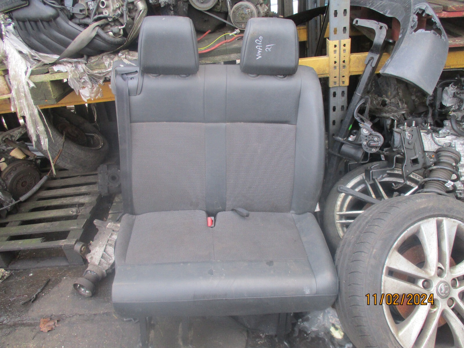 VAUXHALL VIVARO MK3 2021 NSF PASSENGER FRONT DOUBLE TWIN SEAT HALF LEATHER