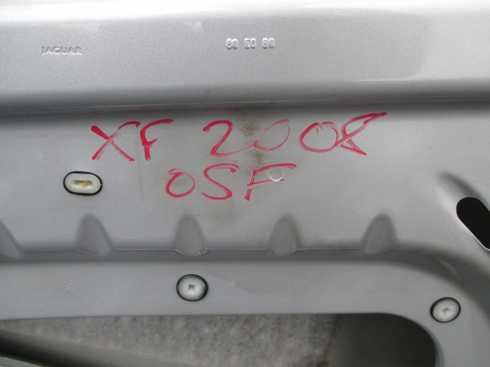JAGUAR XF X250 2008 OSF DRIVER SIDE FRONT BARE DOOR SILVER