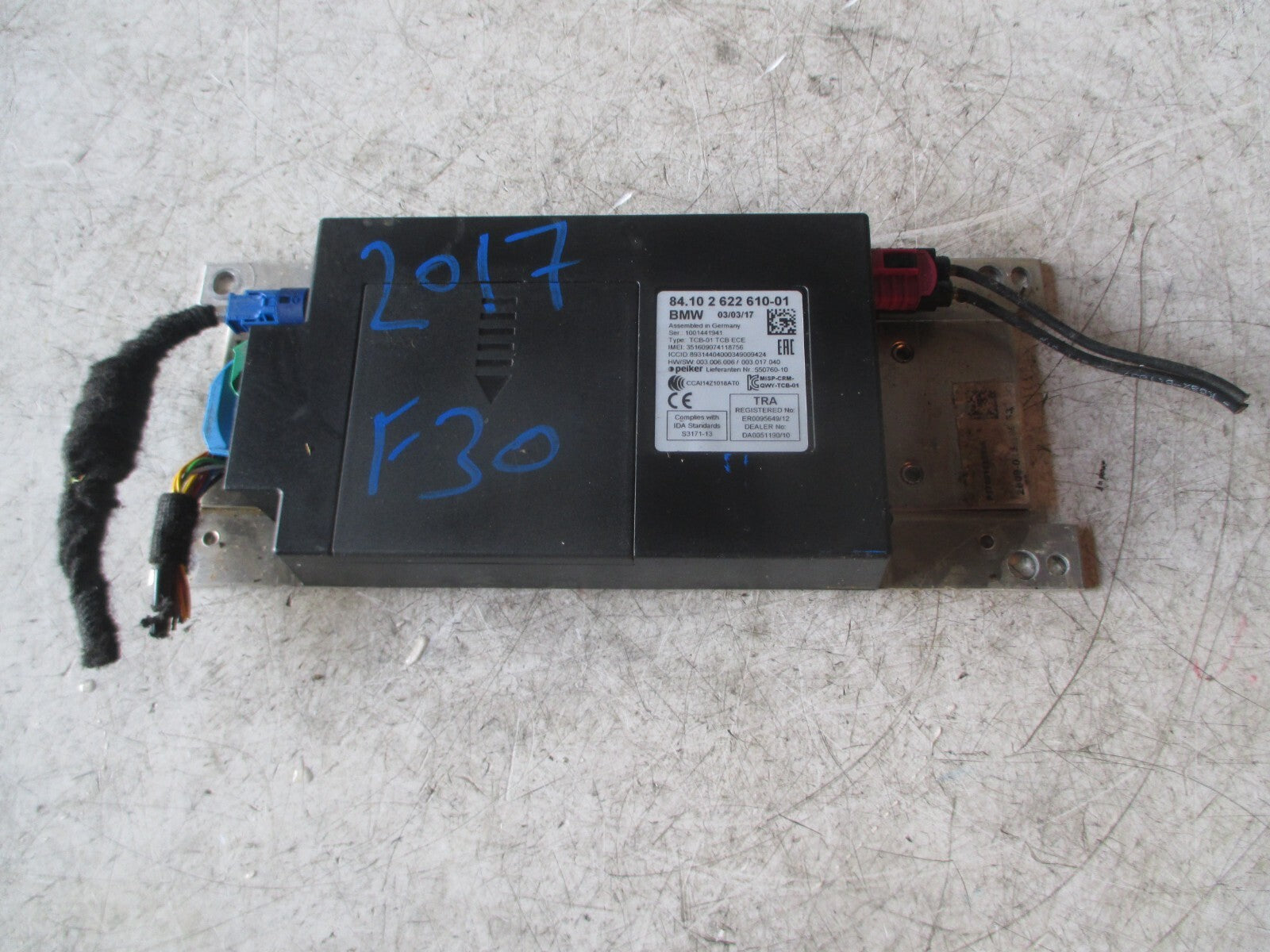 BMW F30 3 SERIES 2017 TELEMATICS BLUETOOTH CONTROL ECU MODULE 2622610