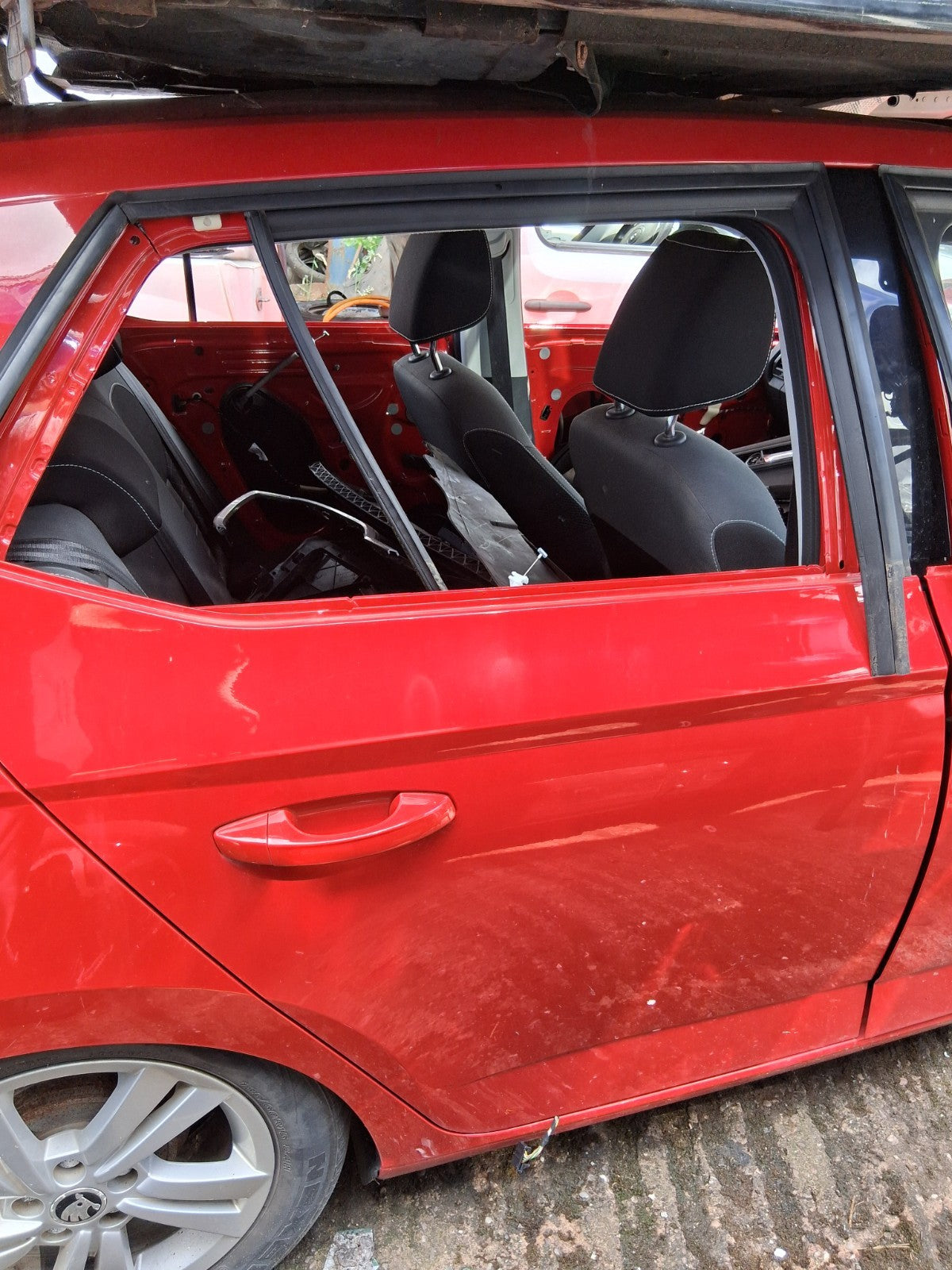 2019 SKODA FABIA MK3 NJ HATCHBACK OSR DRIVER SIDE REAR BARE DOOR CORRIDA RED F3K