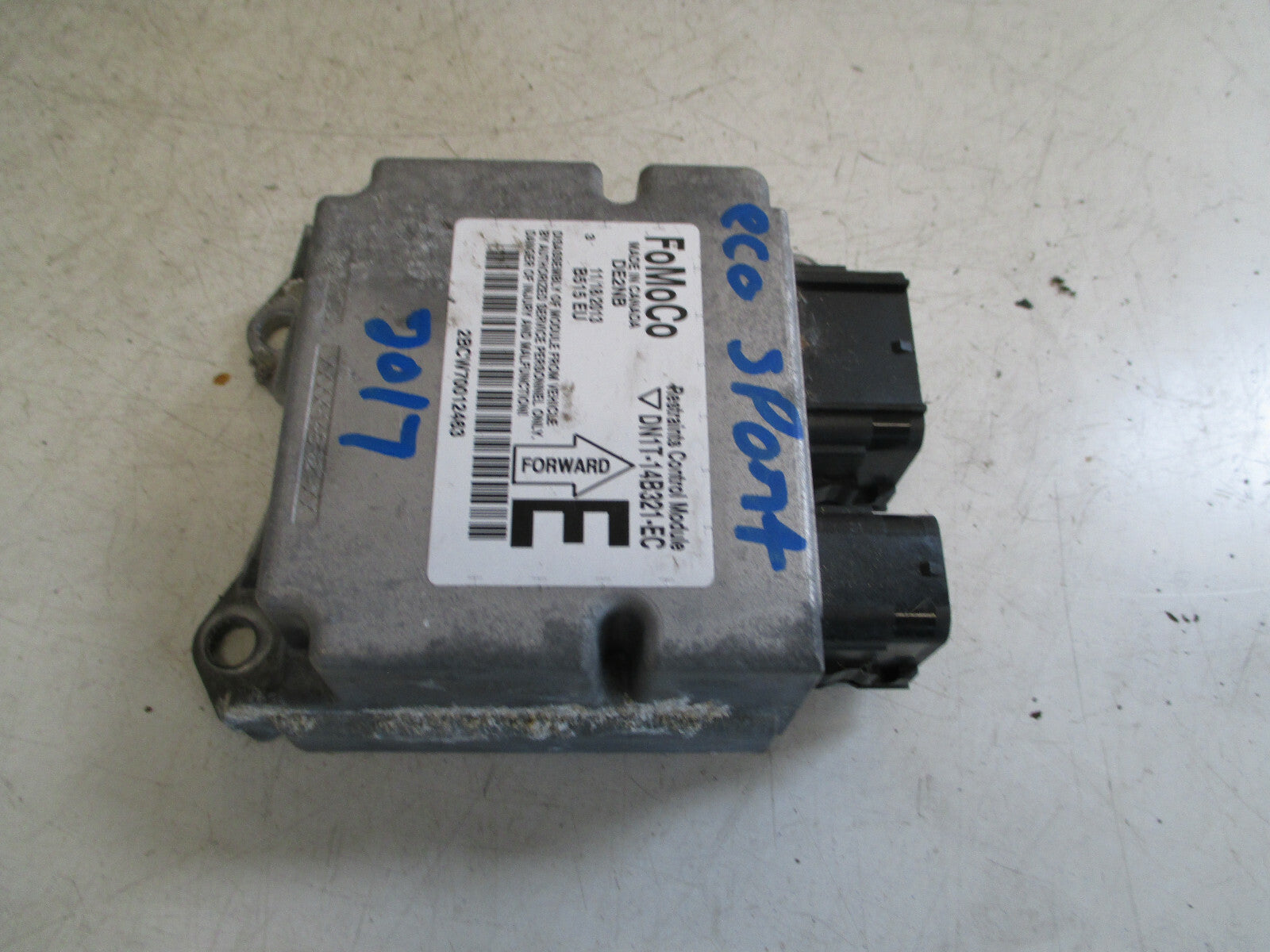 FORD ECOSPORT 2017 SAFETY ECU ENGINE CONTROL MODULE DN1T14B321EC